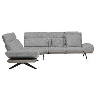 ECKSOFA in Flachgewebe Anthrazit, Weiß  239/270 cm  - Anthrazit/Schwarz, Design, Textil/Metall (239/270cm) - Koinor