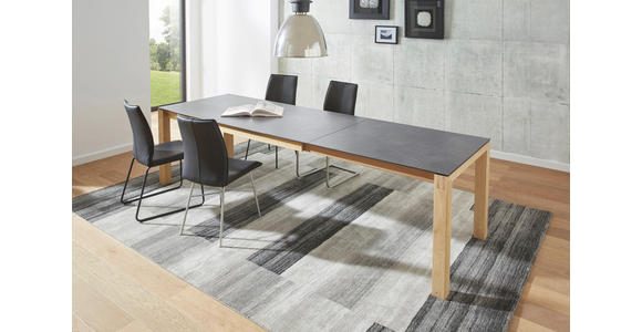 ESSTISCH in Holz, Kunststoff 180(280)/90/75 cm - Eichefarben/Graphitfarben, Design, Holz/Kunststoff (180(280)/90/75cm) - Dieter Knoll