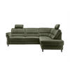ECKSOFA Olivgrün Mikrofaser  - Schwarz/Olivgrün, MODERN, Holz/Textil (266/190cm) - Livetastic