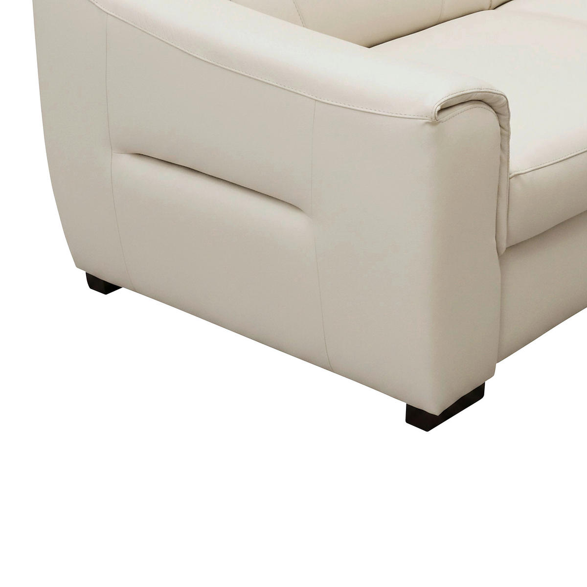 ECKSOFA Creme Echtleder Lederlook Schlaffunktion, Rücken echt, Relaxfunktion, Kopfteilverstellung  - Wengefarben/Creme, Design, Leder/Holz (260/260cm) - Celina Home