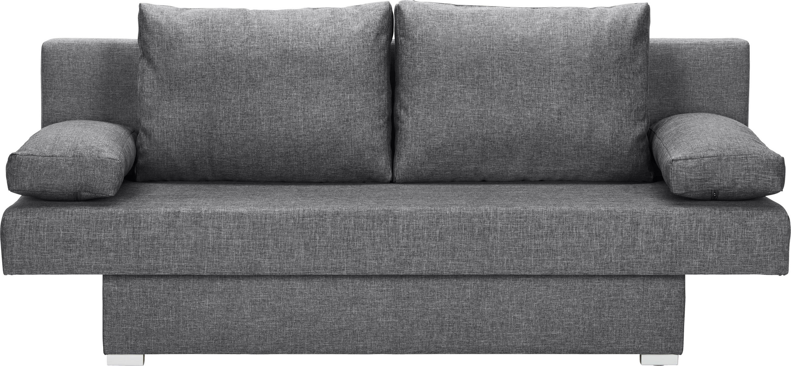 KANAPÉÁGY textil szürke  - alumínium színű/szürke, Design, műanyag/textil (190/74-86/80cm) - Carryhome