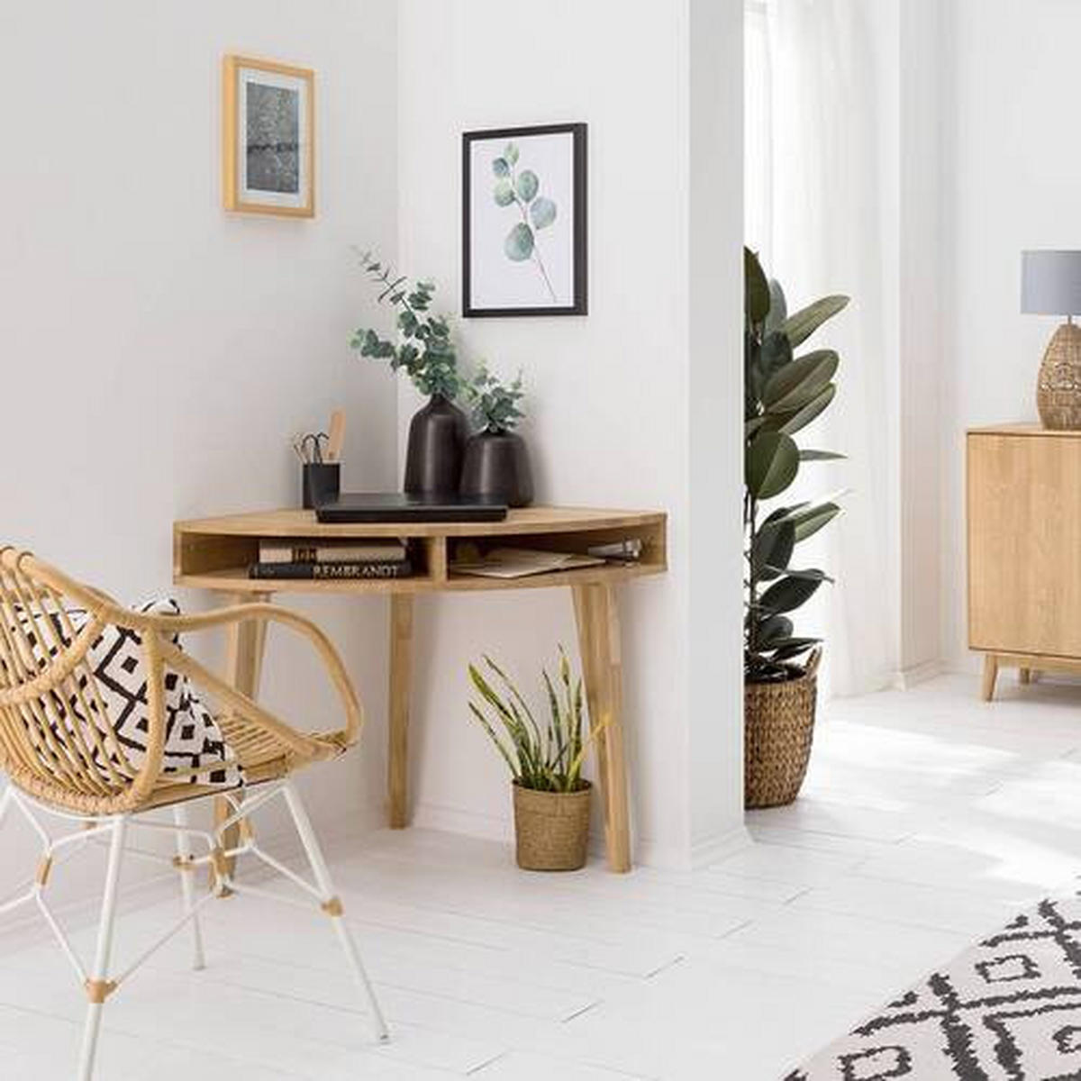 ECKSCHREIBTISCH 75/75/76 cm  in Wildeiche  - Wildeiche, Natur, Holz (75/75/76cm) - home24