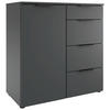 KOMMODE , 81/92/41 cm, 4 Schublade(n)  - Graphitfarben/Schwarz, Design, Holzwerkstoff/Kunststoff (81/92/41cm) - Boxxx