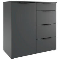 KOMMODE , 81/92/41 cm, 4 Schublade(n)  - Graphitfarben/Schwarz, Design, Holzwerkstoff/Kunststoff (81/92/41cm) - Boxxx