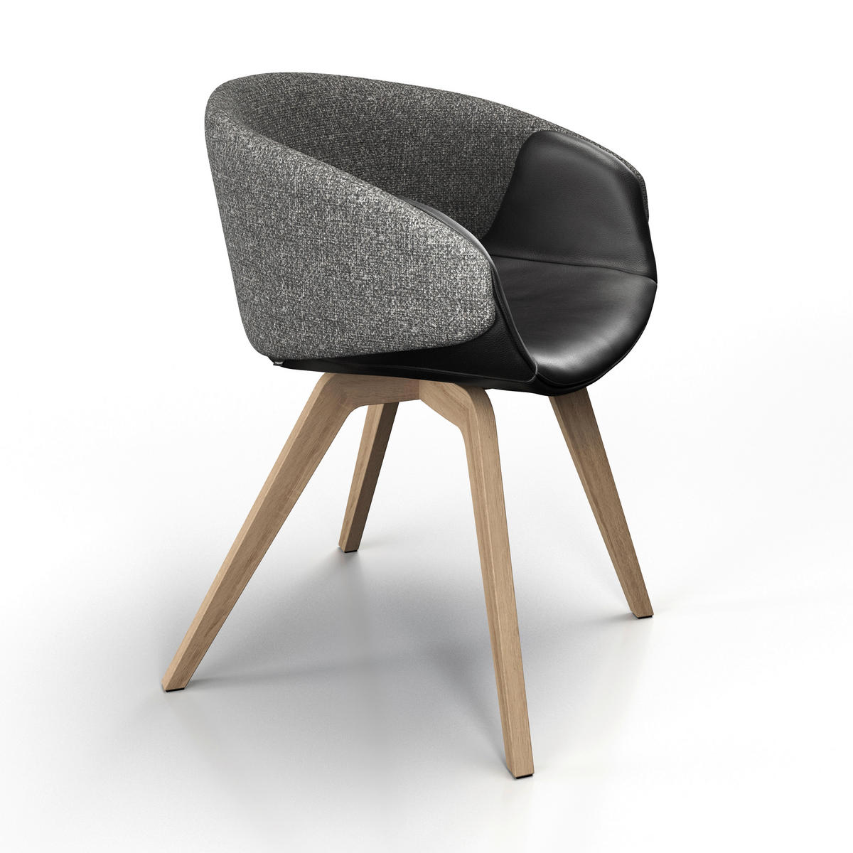 ARMLEHNSTUHL  in Textilgeflecht Kombination Echtleder/Stoff pigmentiert  - Wildeiche/Beigebraun, Design, Leder/Holz (62/83/60,5cm) - Voglauer