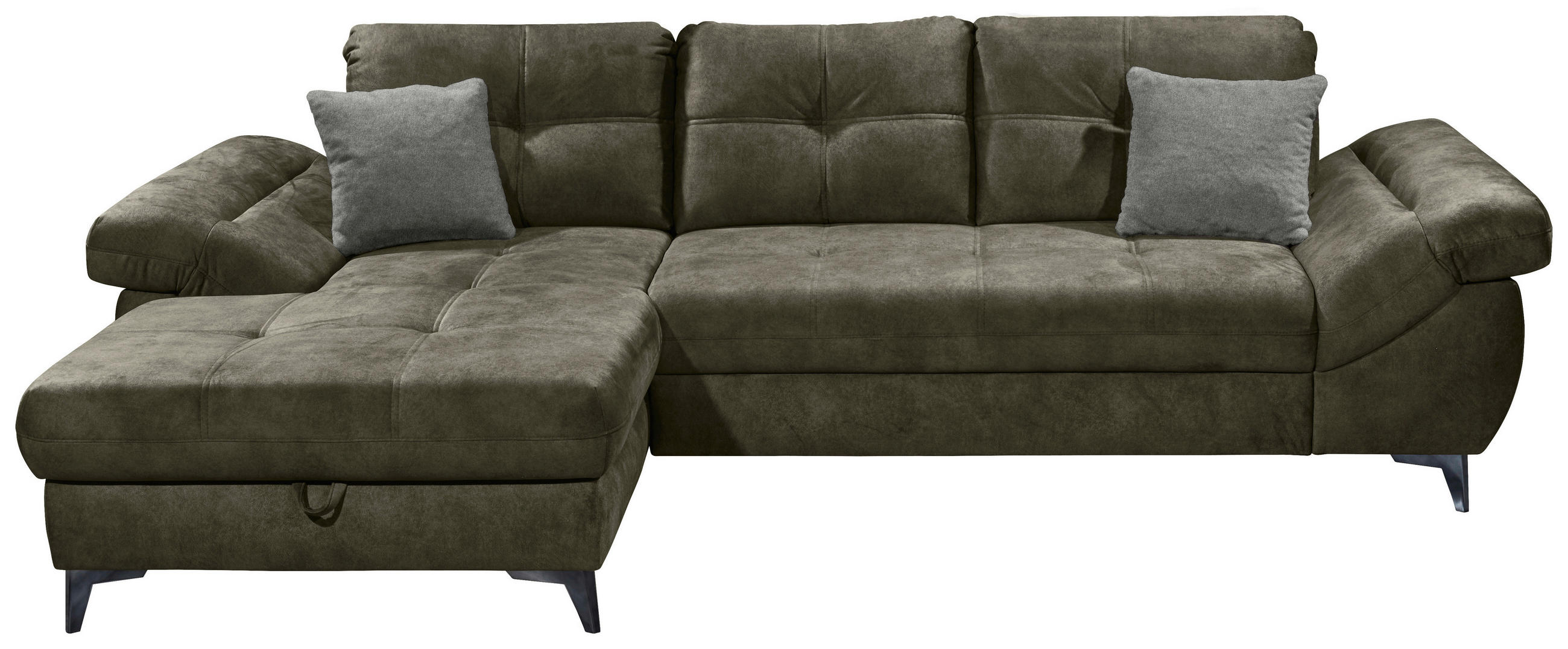 KUTNA GARNITURA tekstil  siva   - srebrne boje/siva, Konvencionalno, tekstil/plastika (170/288cm) - MID.YOU