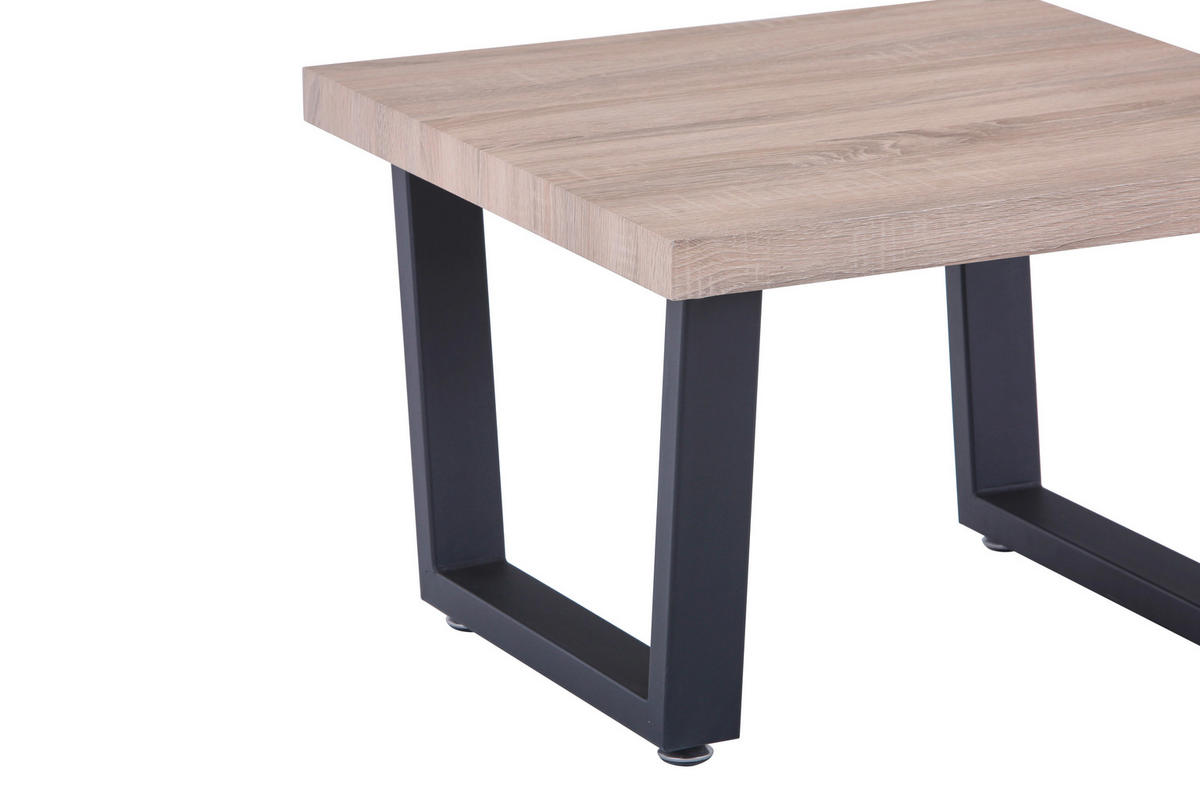 COUCHTISCH 60/60/40 cm quadratisch Naturfarben, Schwarz  - Schwarz/Naturfarben, Design, Holzwerkstoff/Metall (60/60/40cm) - Livetastic