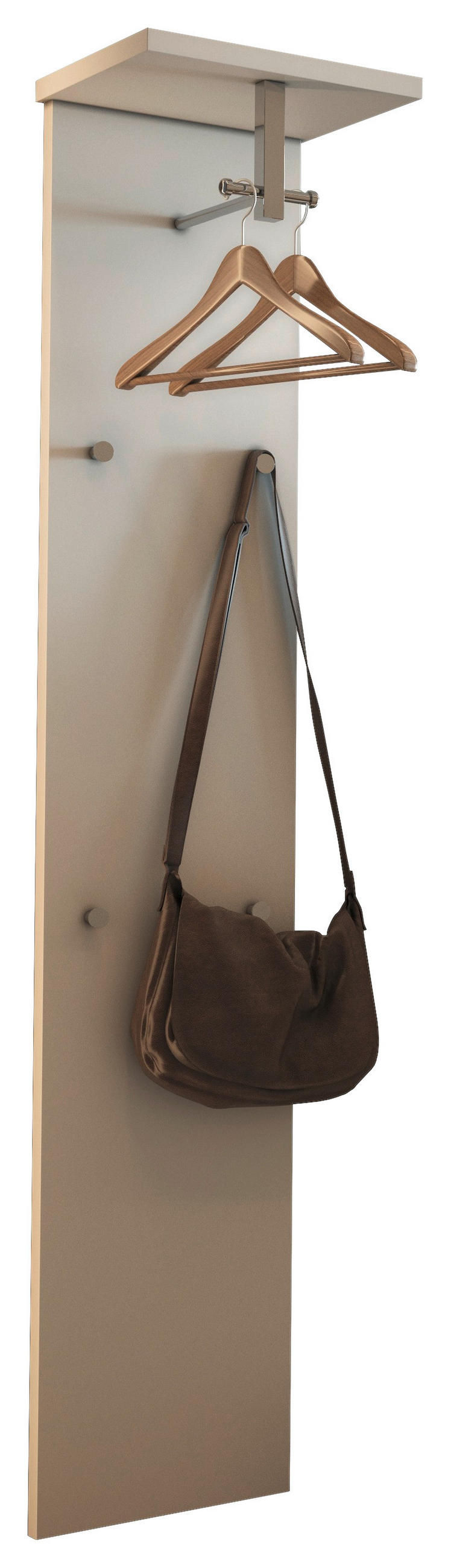 GARDEROBENPANEEL  in 33/167/31 cm  - Chromfarben/Weiß, Design, Holzwerkstoff/Metall (33/167/31cm) - Moderano