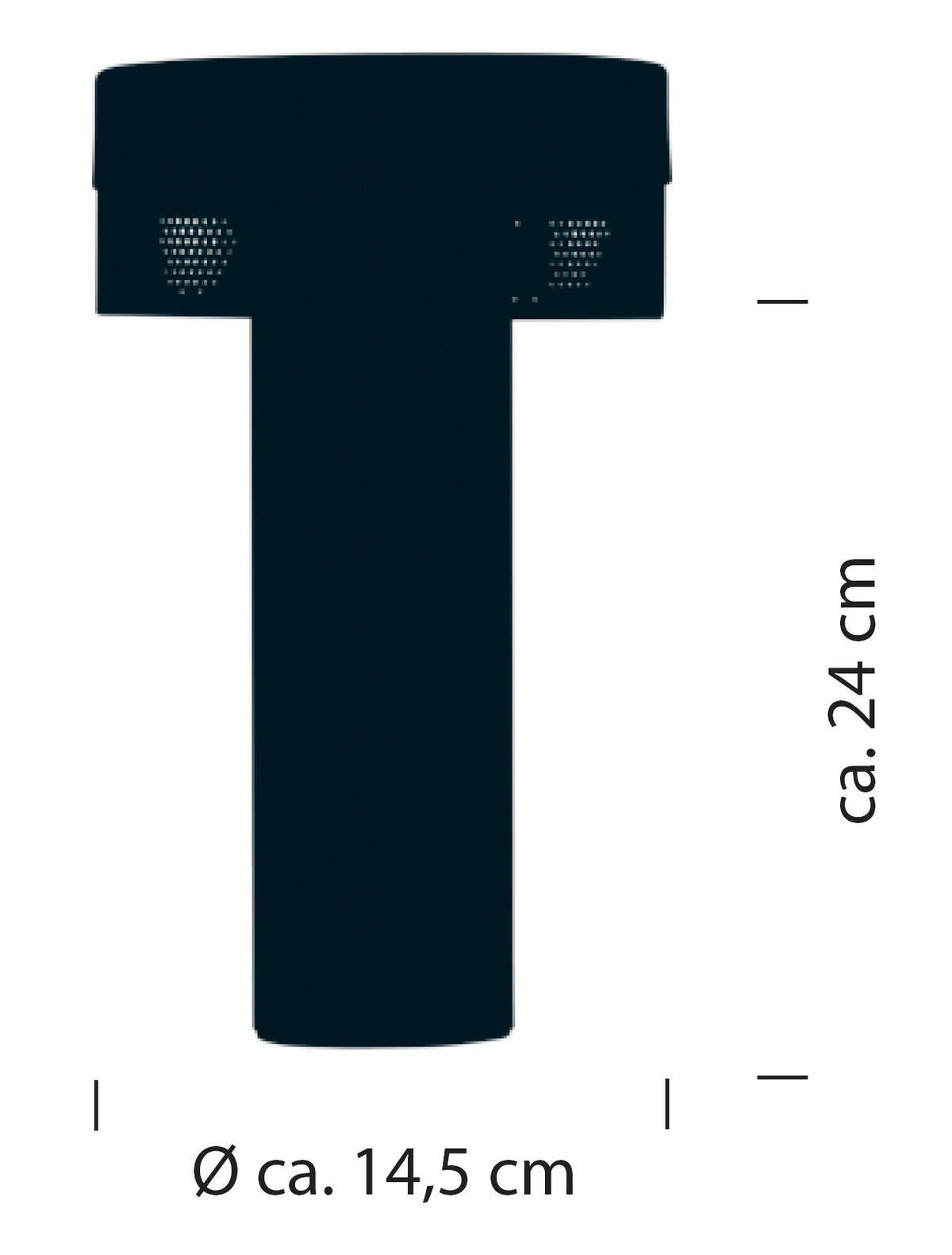 AKKU-TISCHLEUCHTE 14,5/24 cm  - Weiß, KONVENTIONELL, Metall (14,5/24cm) - Hell