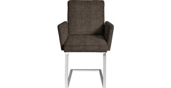 ARMLEHNSTUHL  in Stahl Chenille  - Chromfarben/Braun, Design, Textil/Metall (56/92/60cm) - Dieter Knoll