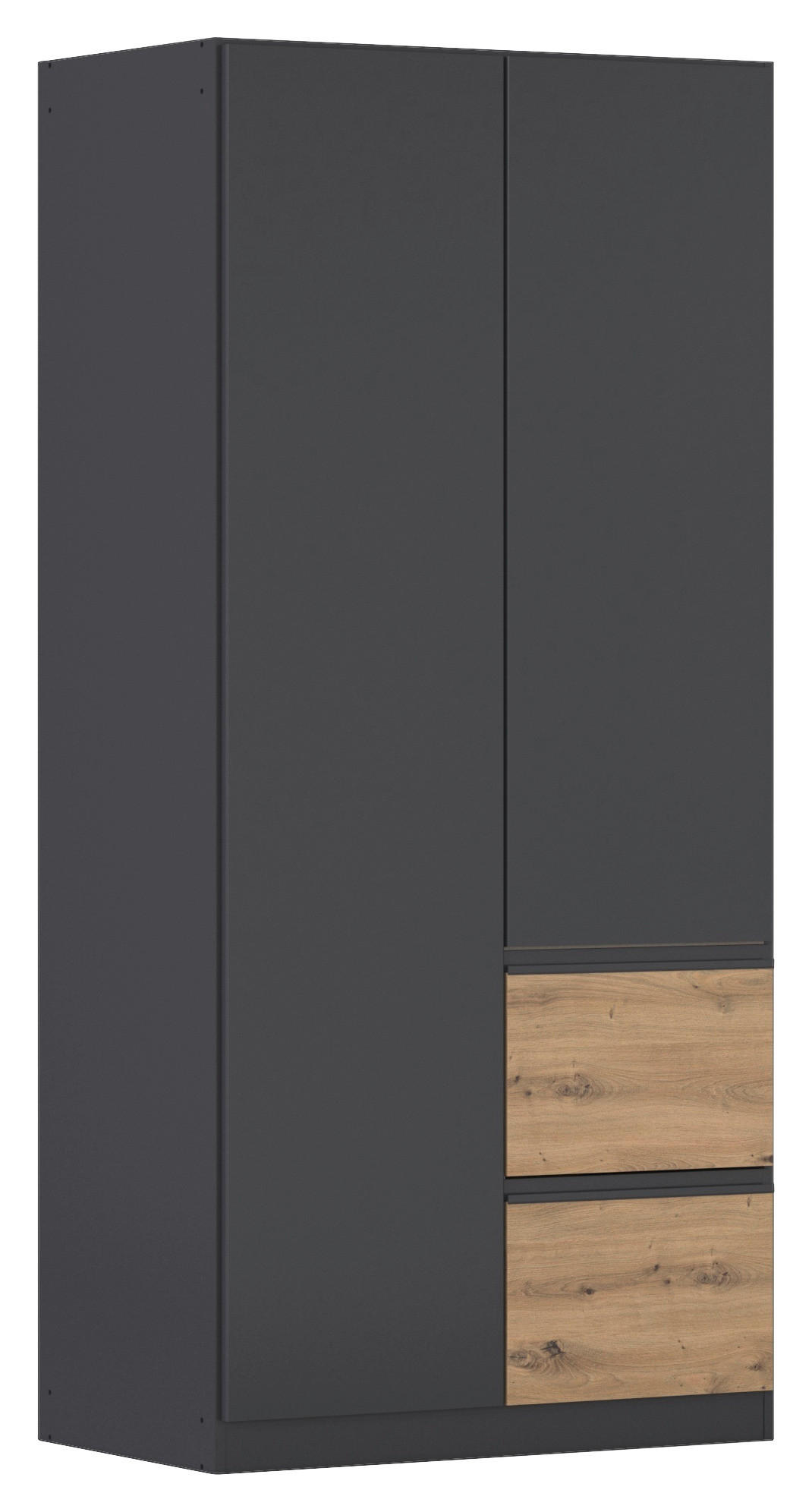 DREHTÜRENSCHRANK in Grau, Eiche Artisan  - Eiche Artisan/Grau, Modern, Holzwerkstoff (91/197/54cm) - Rauch Möbel