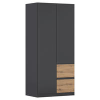 DREHTÜRENSCHRANK in Grau, Eiche Artisan  - Eiche Artisan/Grau, Modern, Holzwerkstoff (91/197/54cm) - Rauch Möbel