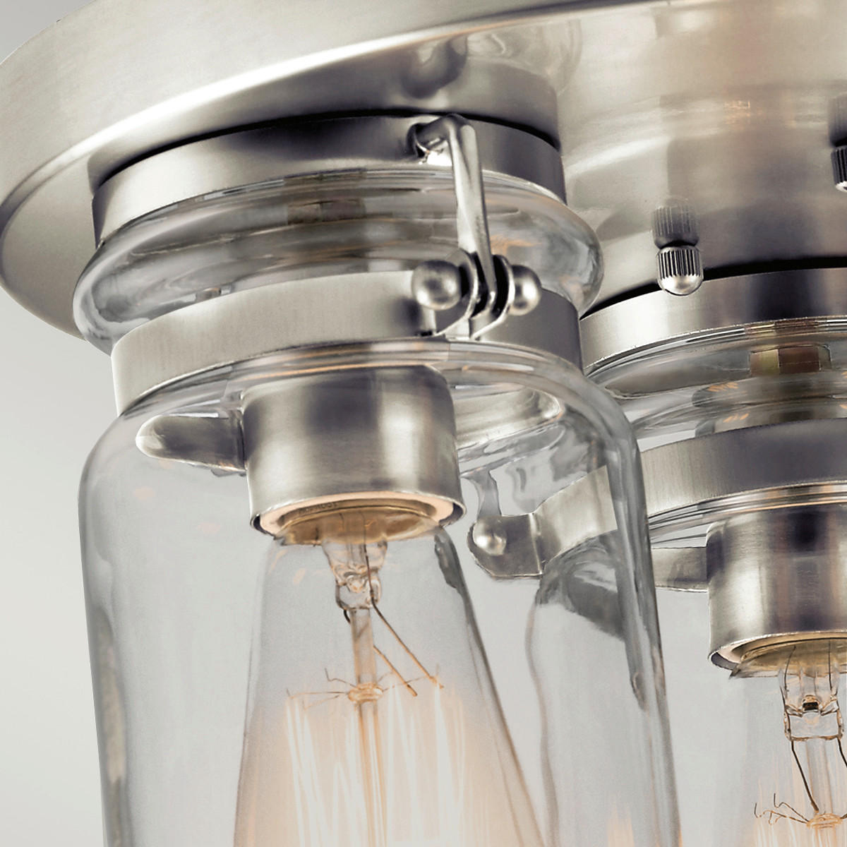 DECKENLEUCHTE  28.2/20.2 cm    - Nickelfarben, Design, Glas/Metall (28.2/20.2cm) - Elstead Lighting