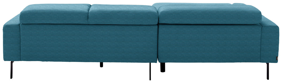 ECKSOFA  in Cord Petrol  293/215-217 cm  - Petrol/Schwarz, Design, Textil/Metall (293/215-217cm) - Schöner Wohnen