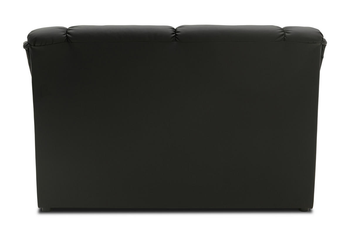 2-SITZER-SOFA BERLIN FK Lederlook Schwarz  - Schwarz, KONVENTIONELL, Kunststoff/Textil (143/89/90cm) - MID.YOU
