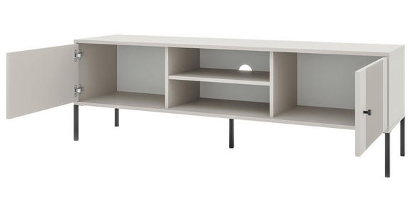 LOWBOARD Iseo in 154,5/50,5/39 cm - Kaschmir/Schwarz, Design, Holzwerkstoff/Metall (154,5/50,5/39cm) - Xora
