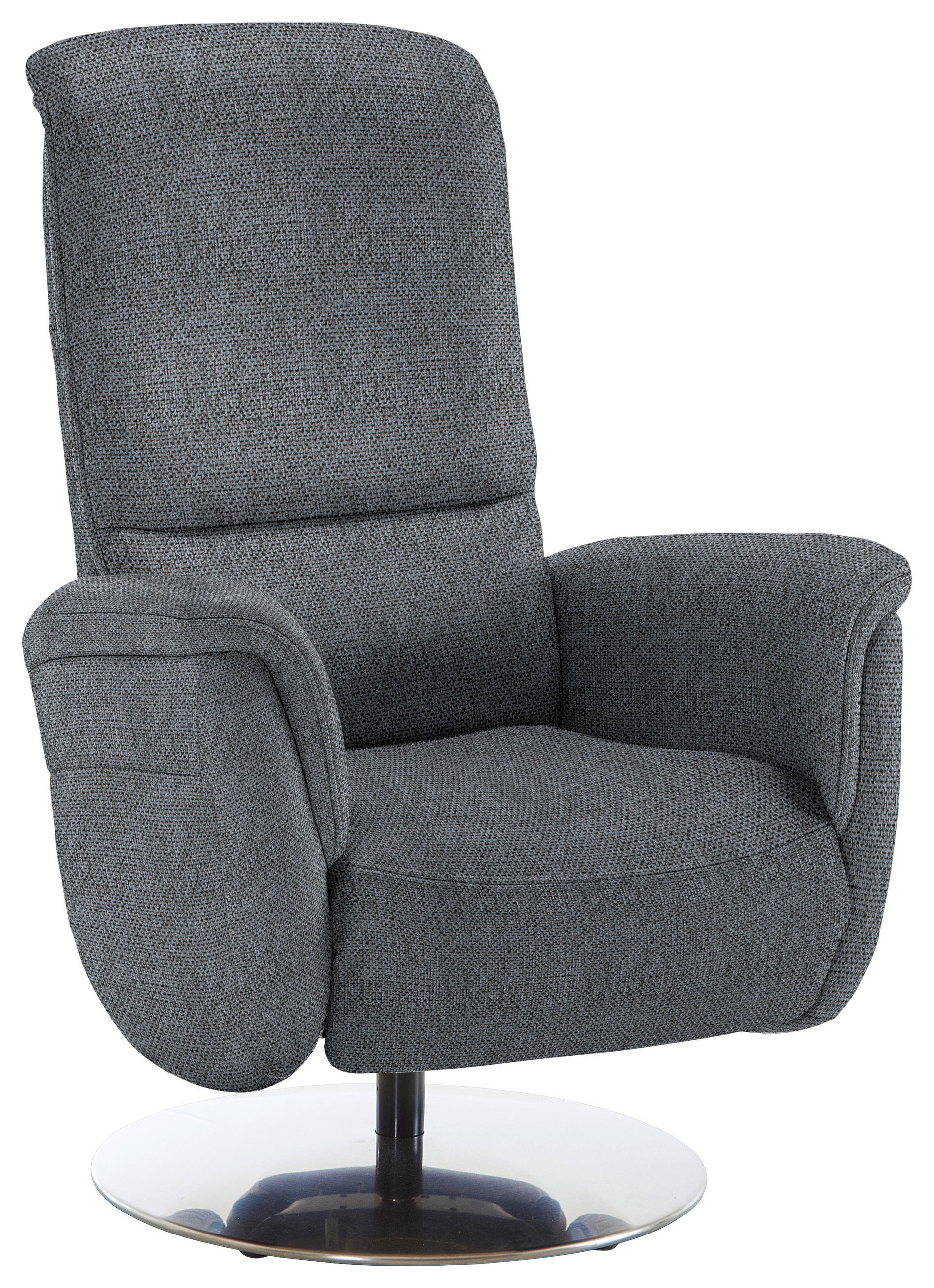 RELAXSESSEL Textil Anthrazit  - Edelstahlfarben/Anthrazit, Konventionell, Textil/Metall (79/112/94cm) - Beldomo Premium