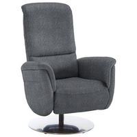 RELAXSESSEL Textil Anthrazit  - Edelstahlfarben/Anthrazit, Konventionell, Textil/Metall (79/112/94cm) - Beldomo Premium