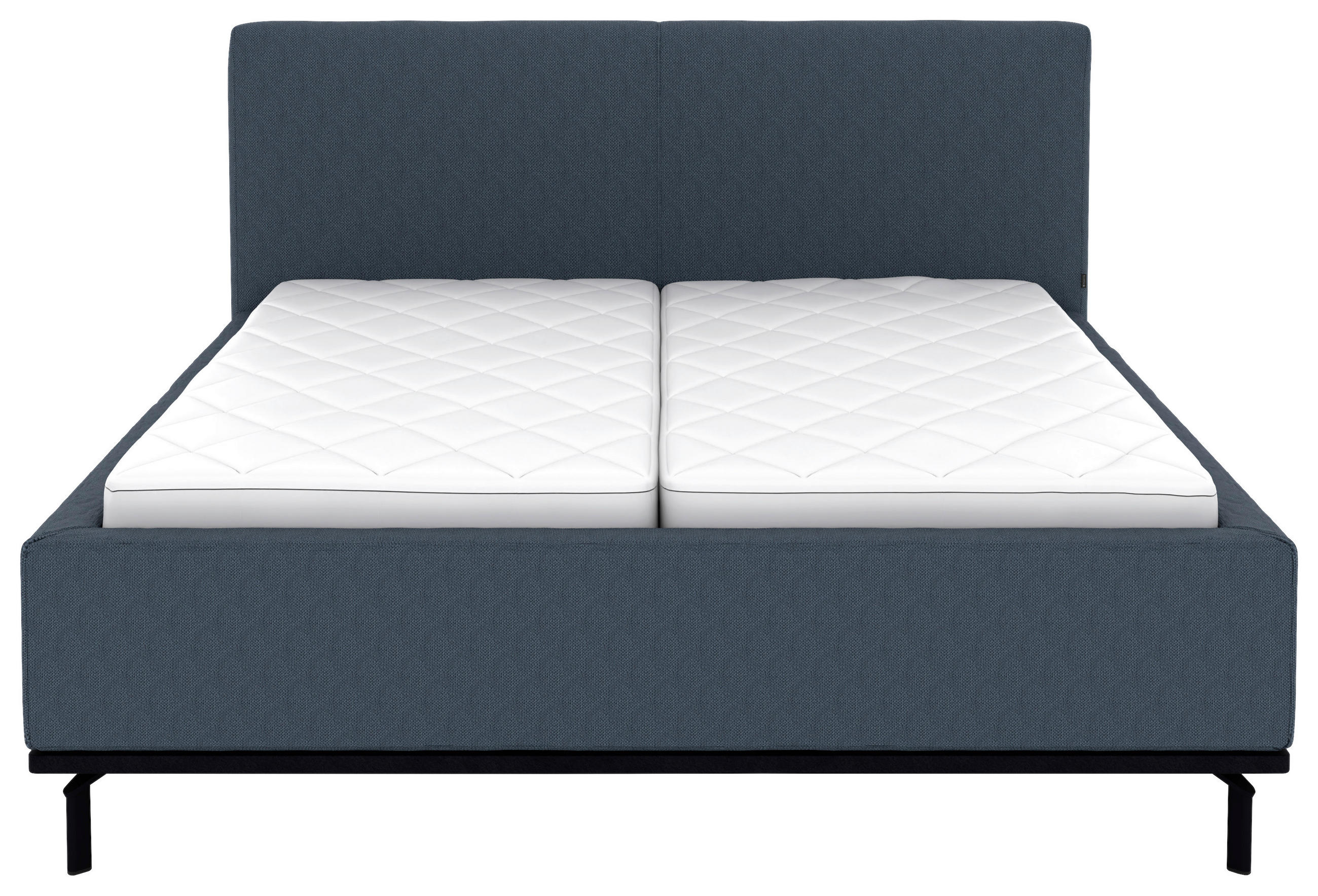 Thumbnail - Musterring Polsterbett, Dunkelblau, Textil, Birke, Buche, massiv, H3, Höhe ca. 20 cm, 180x200 cm, atmungsaktiv,Bettkaste...