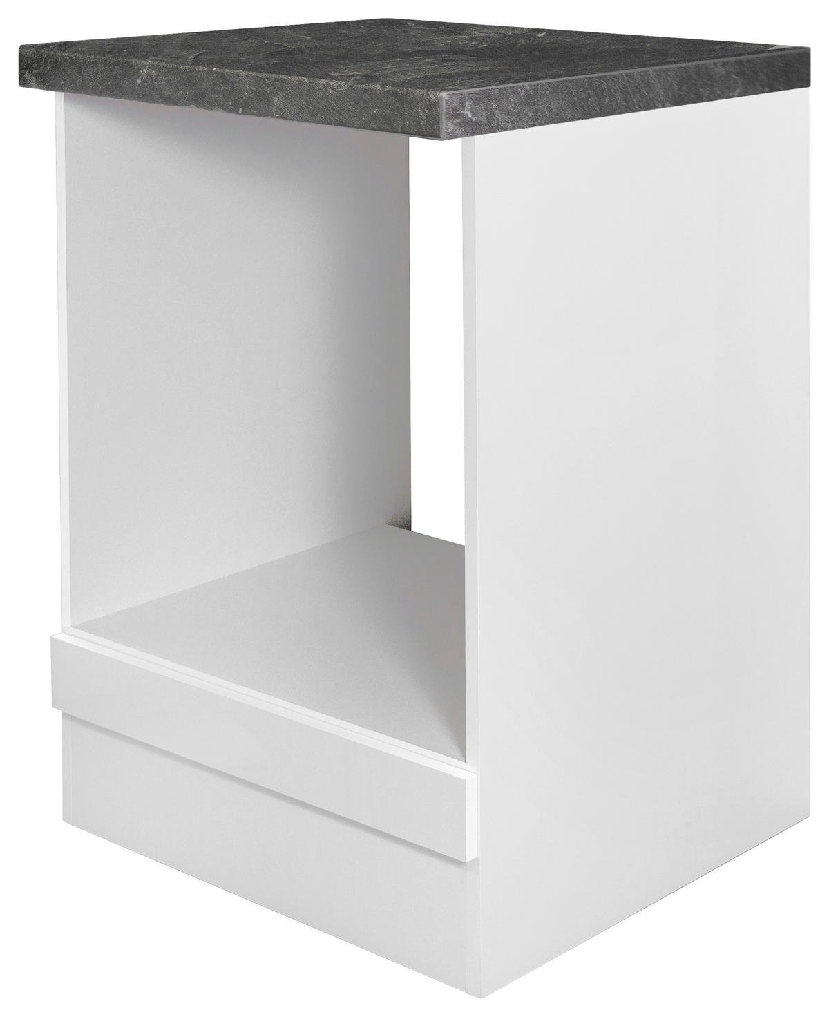 HERDUMBAUSCHRANK 60/86/60 cm  in Weiß, Weiß Hochglanz  - Schieferfarben/Weiß Hochglanz, MODERN, Holzwerkstoff (60/86/60cm) - FlexWell