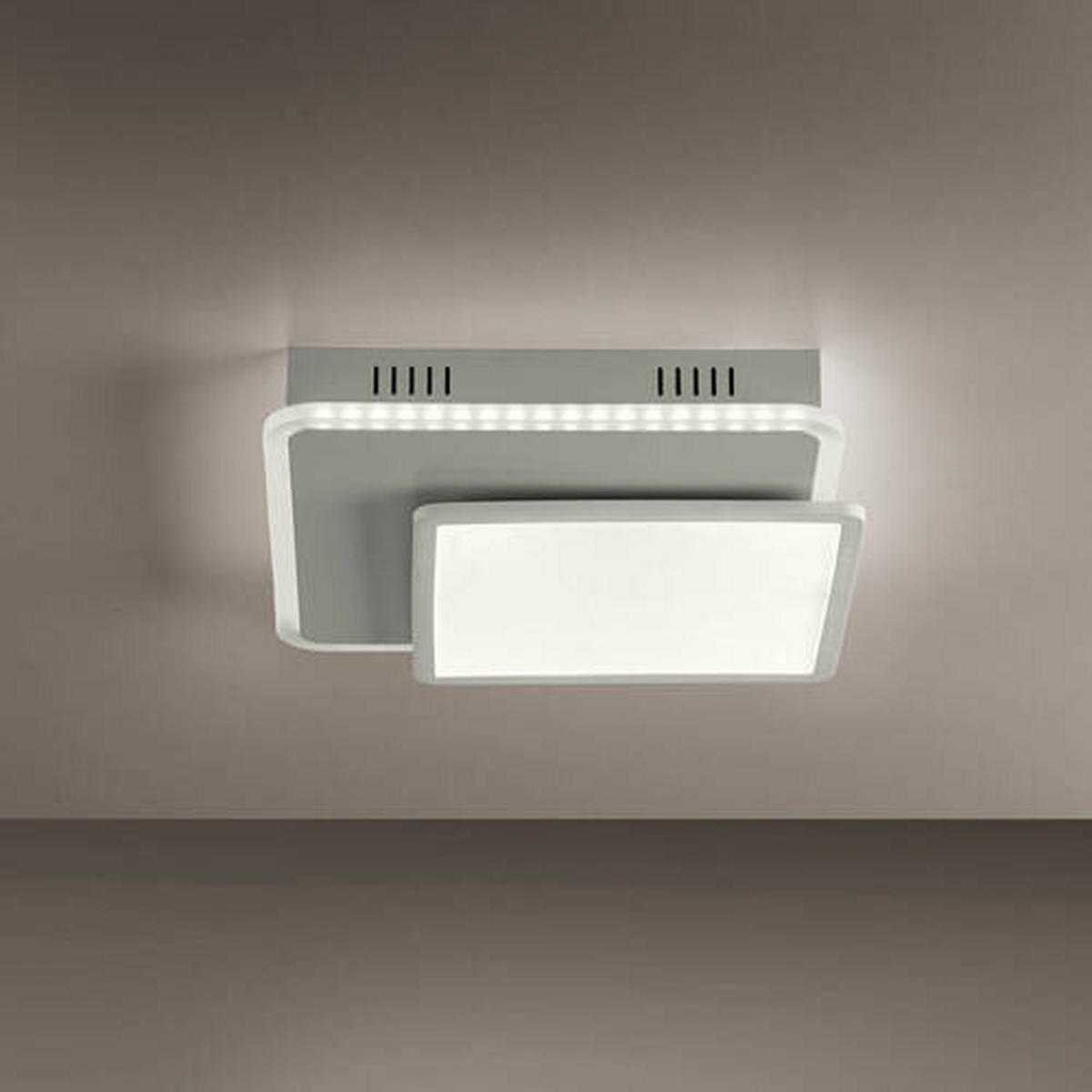 LED-Deckenleuchte Arenda 45,3/45,3/7,5 cm   - Weiß, Design, Kunststoff/Metall (45,3/45,3/7,5cm)