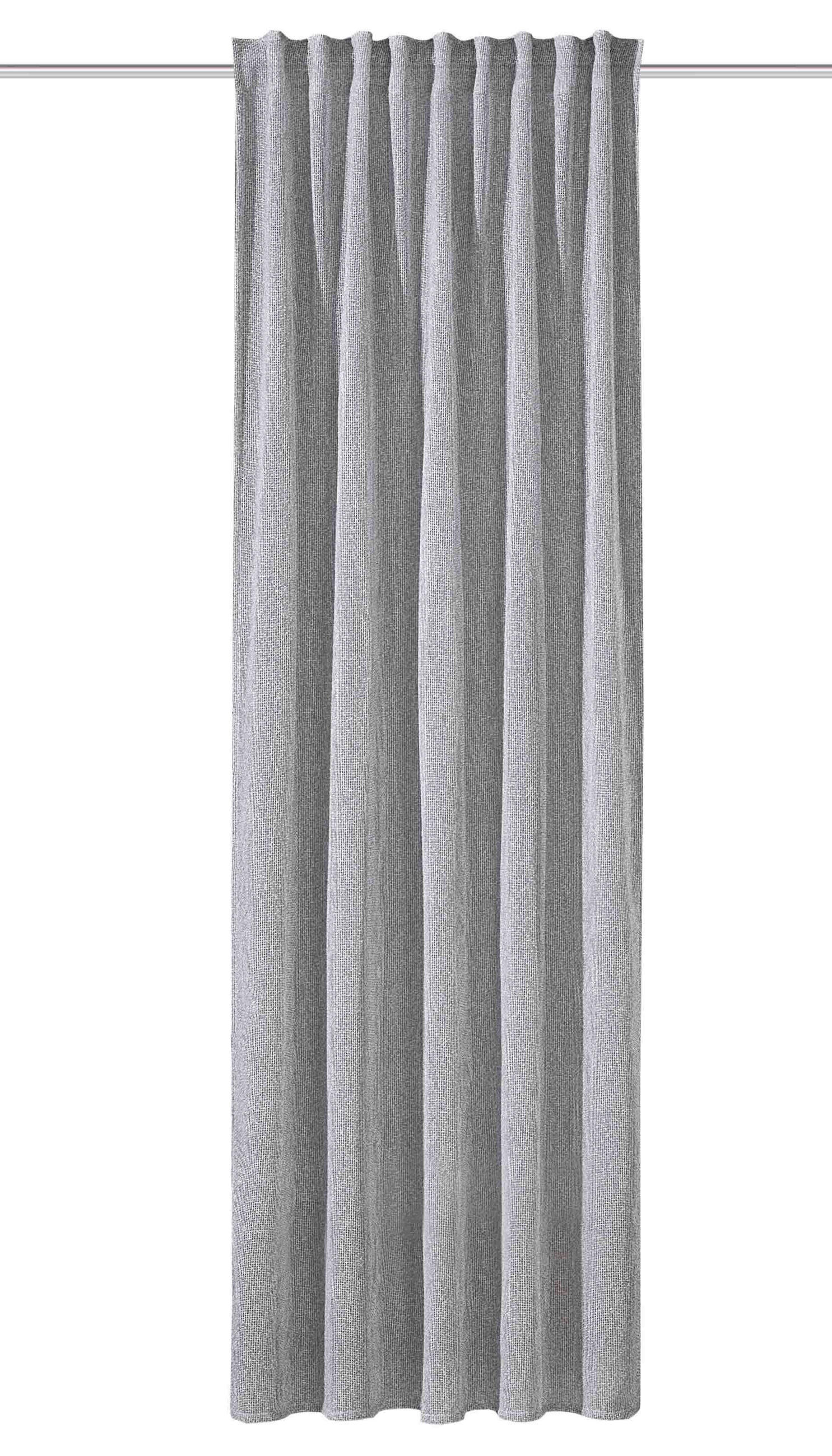 FERTIGVORHANG    135/300 cm  - Grau Hochglanz, Basics, Textil (135/300cm)