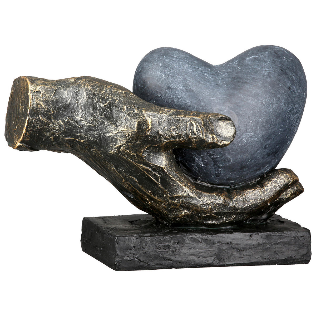 SKULPTUR - Bronzefarben/Grau, Basics, Kunststoff (18/12/10cm)