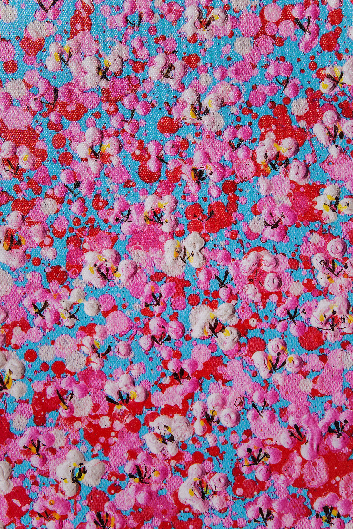 BILD Blumen  - Blau/Rosa, Trend, Holz/Textil (80/100/3,5cm) - Kare-Design