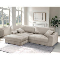 ECKSOFA in Struktur Beige  - Chromfarben/Beige, Design, Textil/Metall (177/269cm) - Livetastic