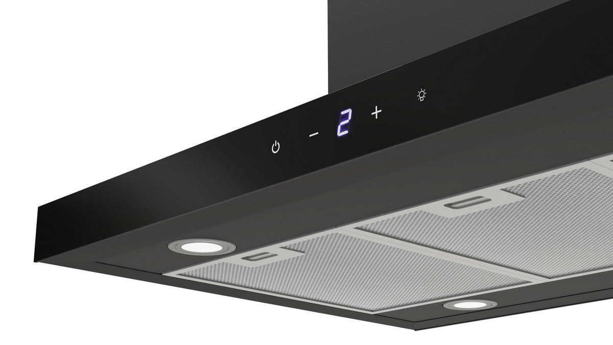 DUNSTABZUGSHAUBE CH44199GISS  - Schwarz, Trend, Glas/Metall (89,5/65/60cm) - Respekta
