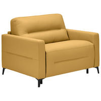 SCHLAFSESSEL Echtleder Senfgelb    - Senfgelb/Schwarz, Design, Leder/Metall (115/89/97cm) - Novel