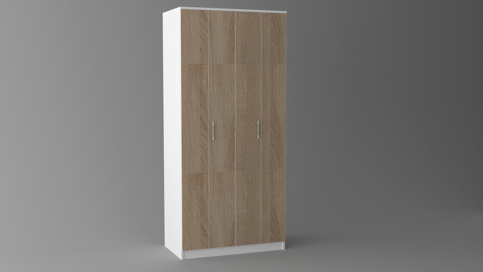 ORMAR SA HARMONIKA VRATIMA bela, sonoma hrast  101/220/55 cm  - sonoma hrast/bela, Konvencionalno, pločasti materijal/plastika (101/220/55cm) - Cantus
