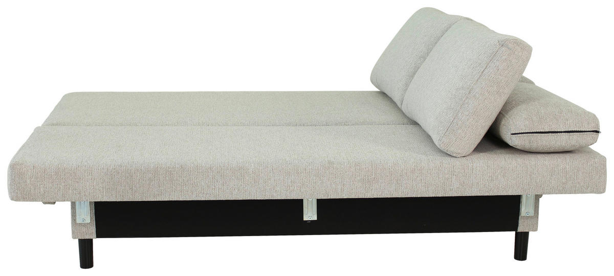 SCHLAFSOFA Webstoff Taupe  - Taupe/Schwarz, Design, Textil/Metall (197/84/92,5cm) - home24