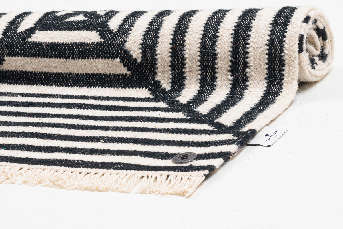 TEPPICH 65/135 cm Schwarz  - Schwarz, Design, Textil (65/135cm) - Tom Tailor