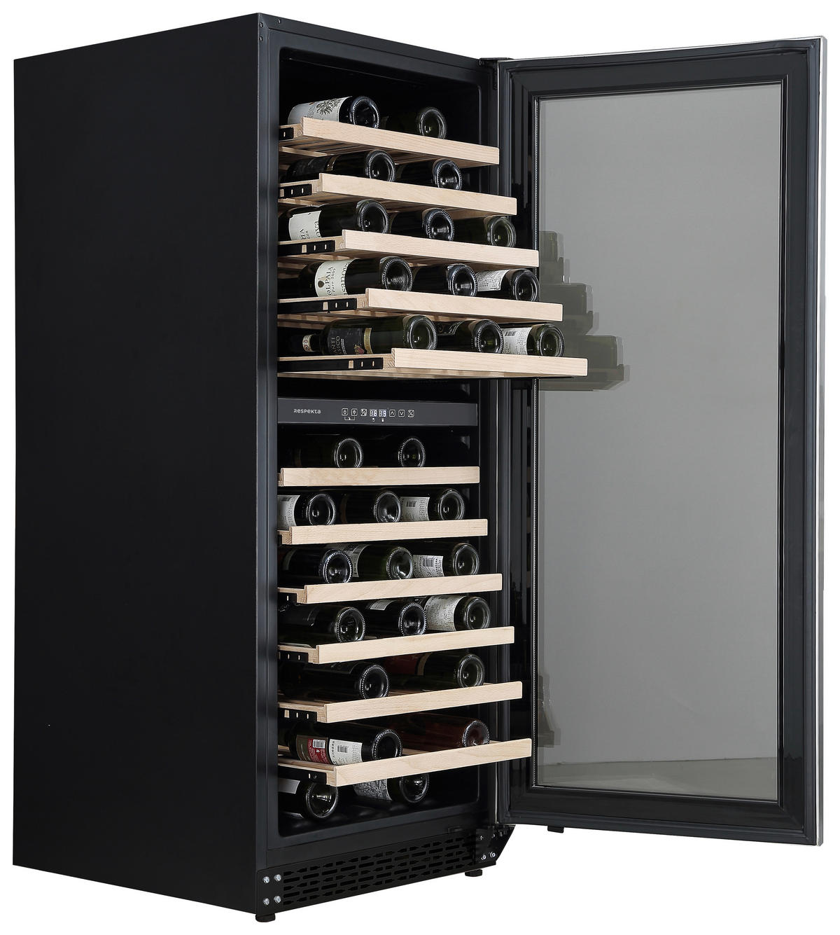 WEINKÜHLSCHRANK WKS122-19  - Schwarz, Trend, Glas/Kunststoff (59,5/146 - 148/69cm) - Respekta