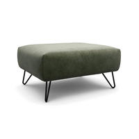 HOCKER Samt Waldgrün  - Waldgrün/Schwarz, Design, Textil/Metall (90/70/46cm) - SENSOO