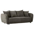 SCHLAFSOFA mit Liegefunktion, Schlafen auf Sitzhöhe, Rücken echt Flachgewebe Dunkelgrau - Dunkelgrau/Schwarz, KONVENTIONELL, Kunststoff/Textil (250/74/108cm) - Carryhome