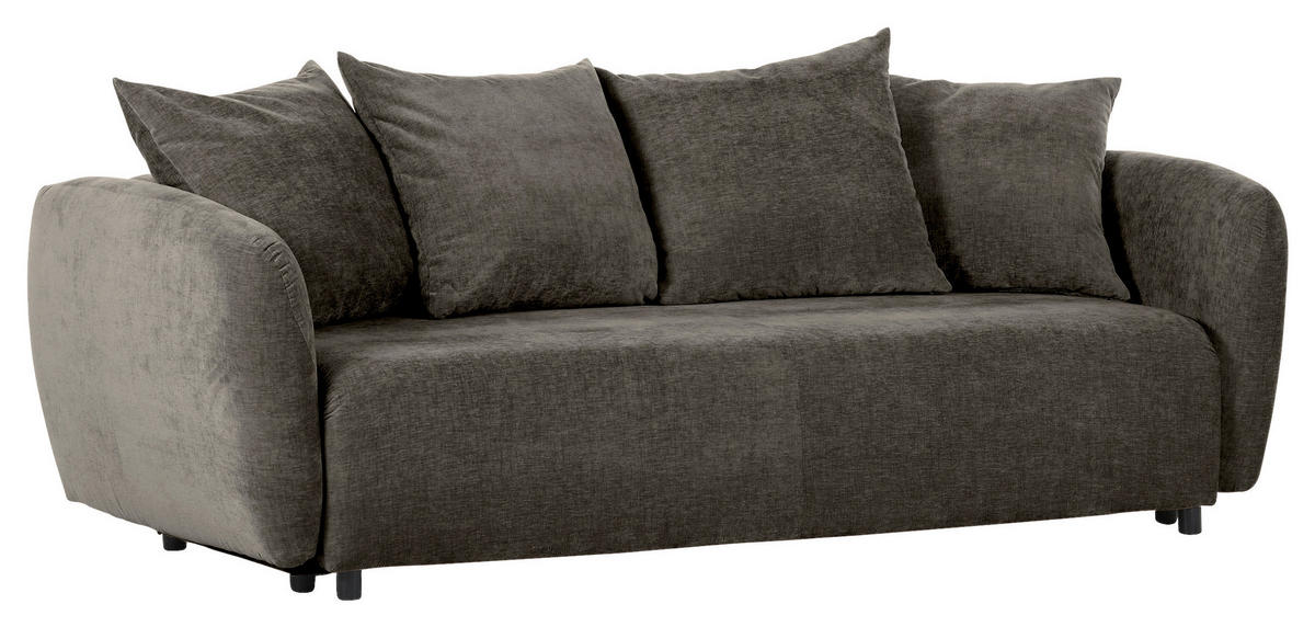 SCHLAFSOFA in Flachgewebe Dunkelgrau  - Dunkelgrau/Schwarz, KONVENTIONELL, Kunststoff/Textil (250/74/108cm) - Carryhome