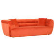 BIGSOFA Samt Orange  - Schwarz/Orange, KONVENTIONELL, Kunststoff/Textil (240/73/100cm) - Carryhome