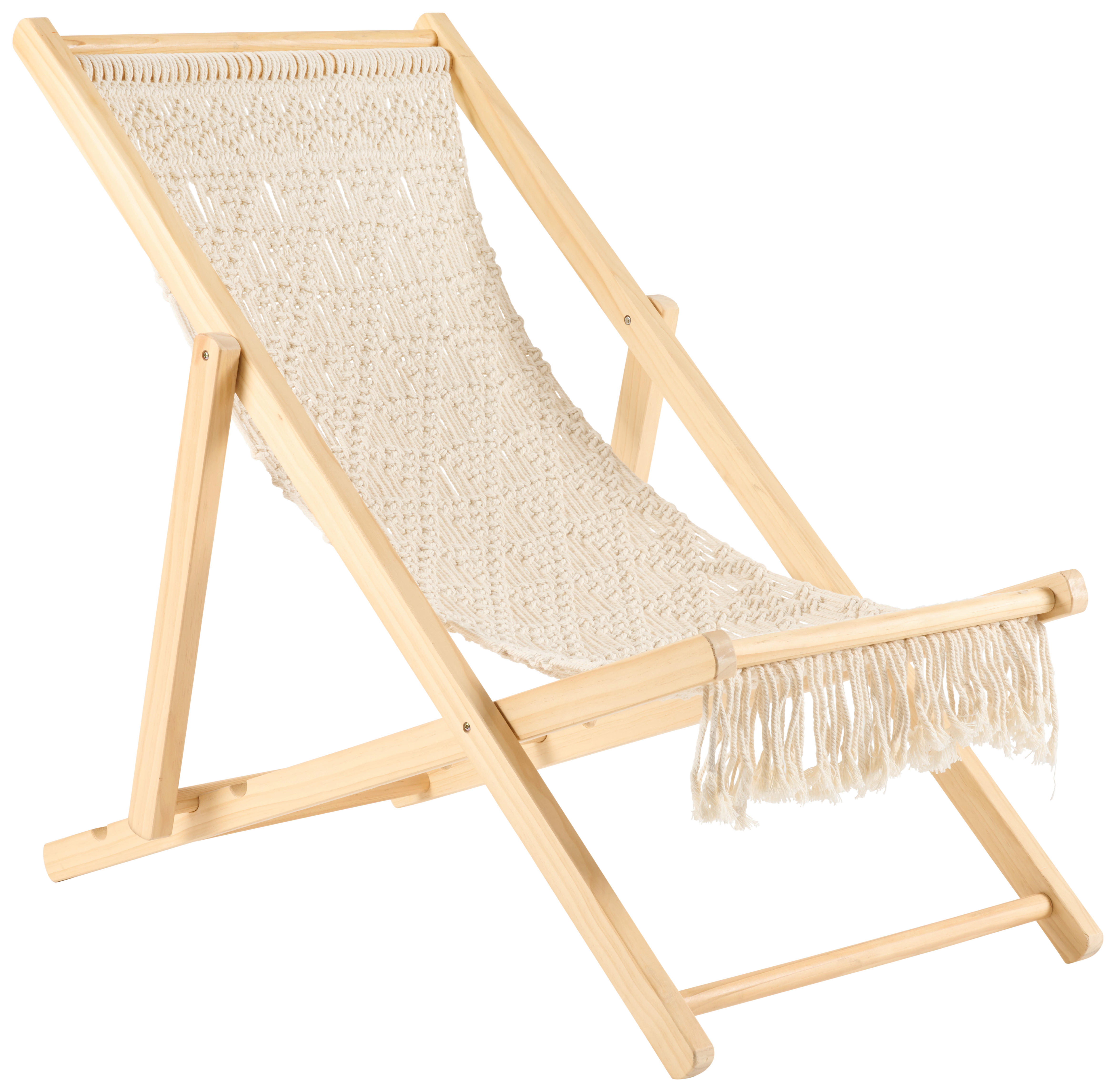 SCAUN DE PLAJĂ - bej/culoare natur, Natur, lemn (58,5/91/93cm) - Ambia Home