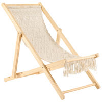SCAUN DE PLAJĂ - bej/culoare natur, Natur, lemn (58,5/91/93cm) - Ambia Home
