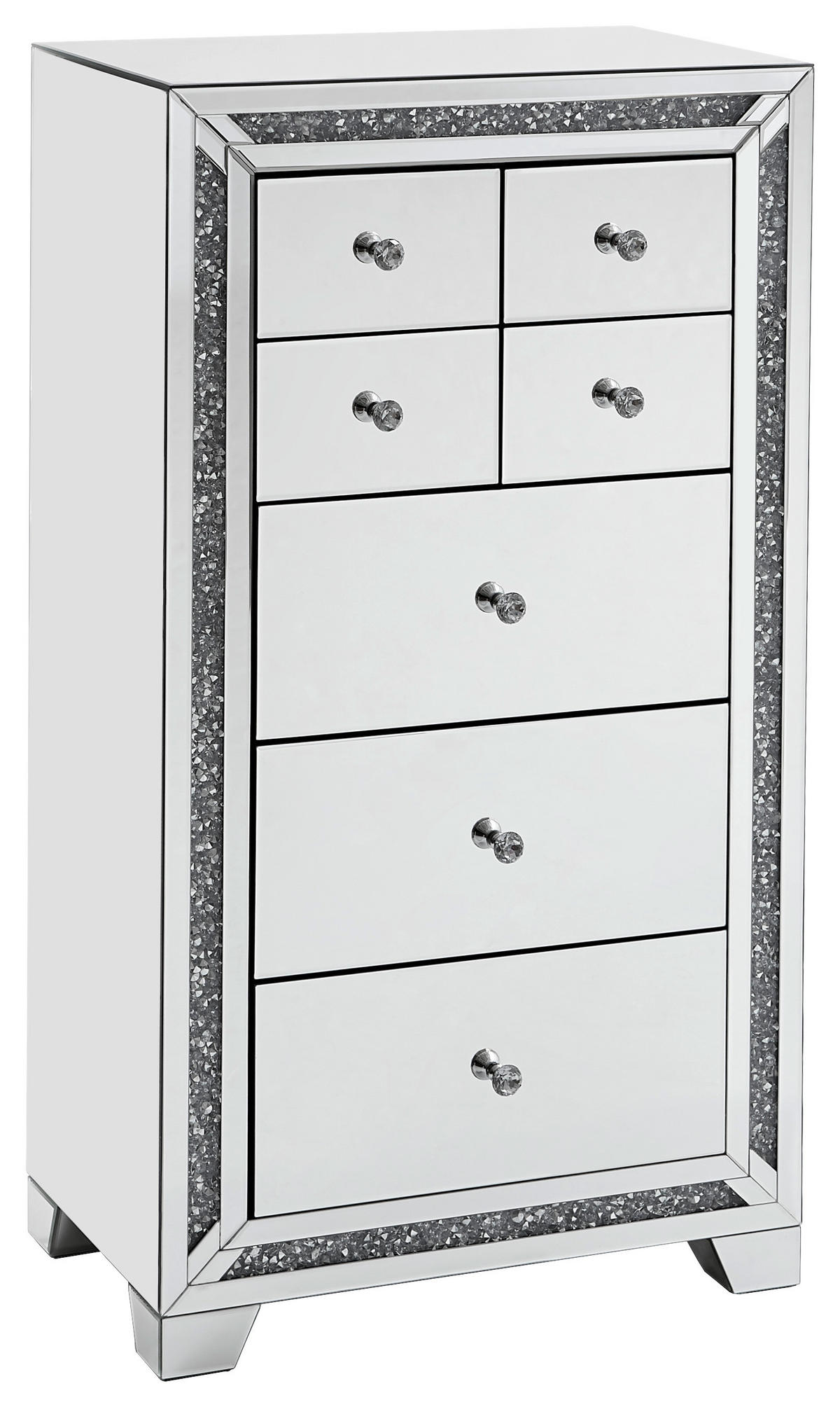 KOMODA, barvy stříbra, 65,5/120/40,5 cm - barvy stříbra/čiré, Lifestyle, kov/kompozitní dřevo (65,5/120/40,5cm) - Xora