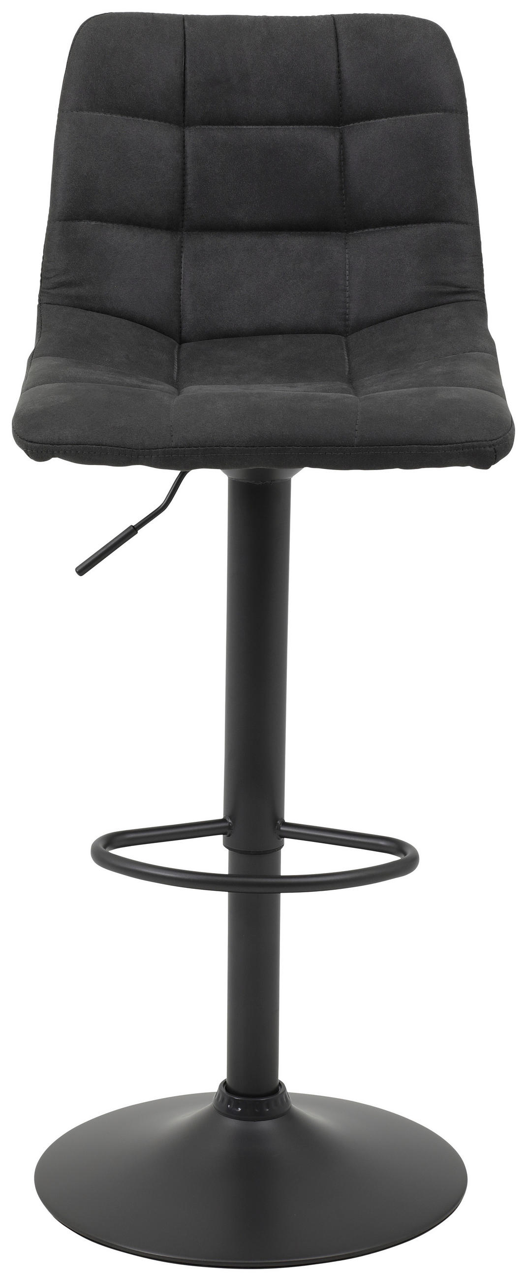BARHOCKER Mikrofaser Anthrazit Sitzfläche 360° drehbar  - Anthrazit/Grau, KONVENTIONELL, Textil/Metall (43/113/44cm) - Carryhome