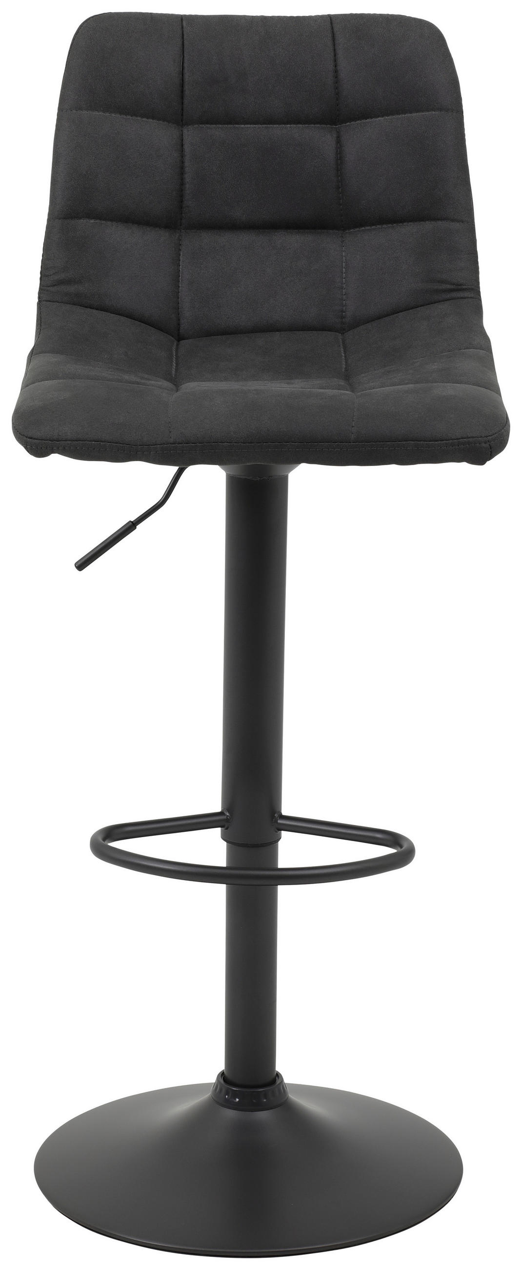 BARHOCKER Mikrofaser Anthrazit Sitzfläche 360° drehbar  - Anthrazit/Grau, KONVENTIONELL, Textil/Metall (43/113/44cm) - Carryhome
