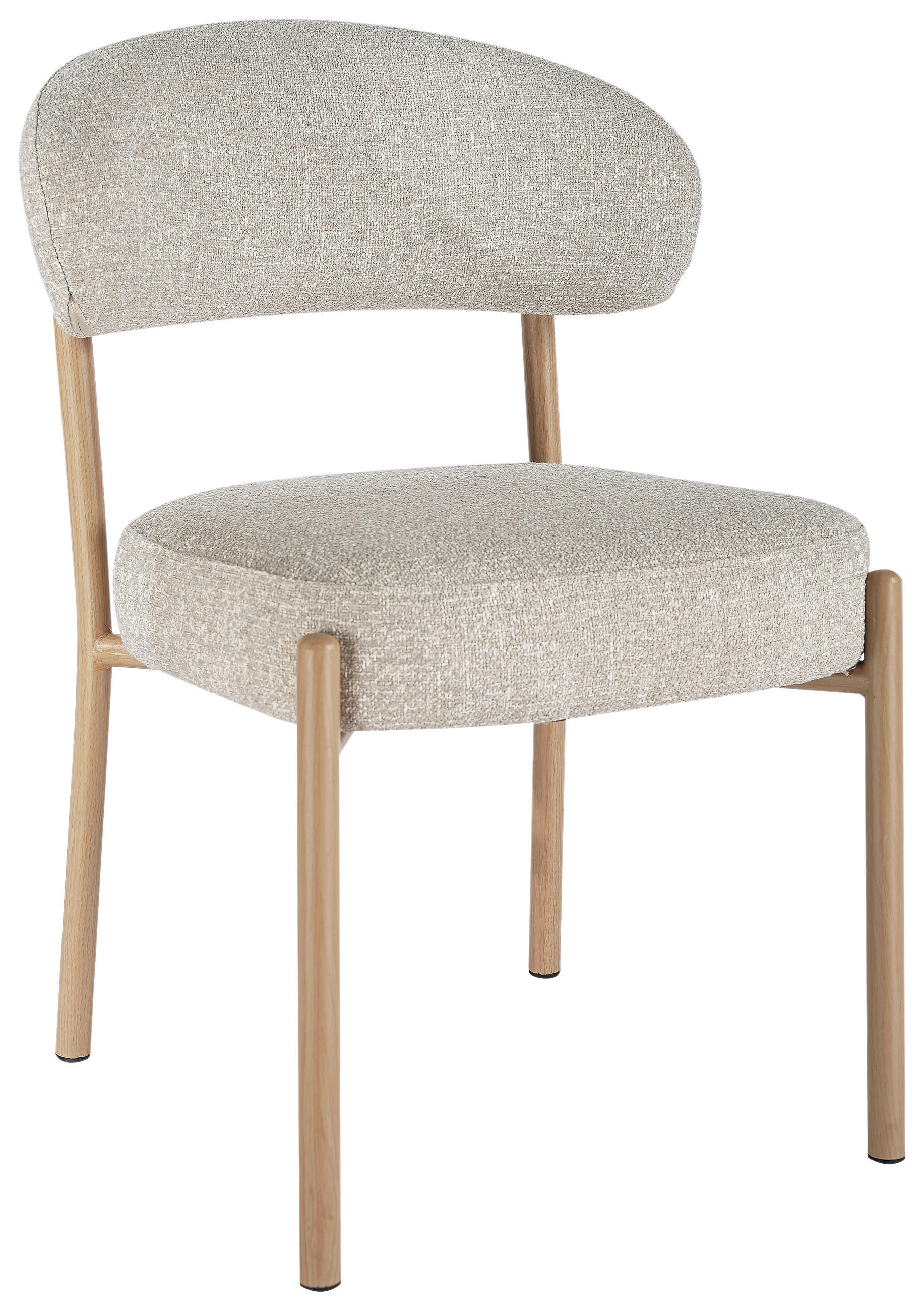 STUHL  Stoffauswahl Webstoff  Eichefarben, Beige  - Eichefarben/Beige, Design, Textil/Metall (56/82/58.5cm) - Milino