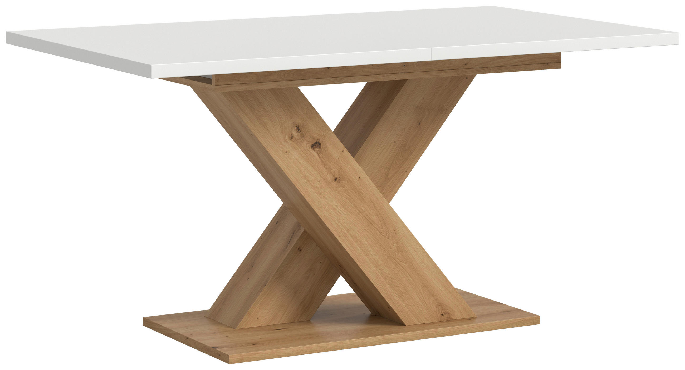AUSZIEHTISCH Weiß rechteckig  ausziehbar  - Eiche Artisan/Weiß, KONVENTIONELL, Holzwerkstoff (150-190/76/90cm)