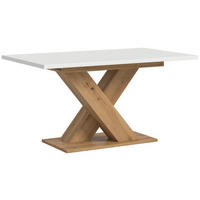 AUSZIEHTISCH Weiß rechteckig  ausziehbar  - Eiche Artisan/Weiß, KONVENTIONELL, Holzwerkstoff (150-190/76/90cm)