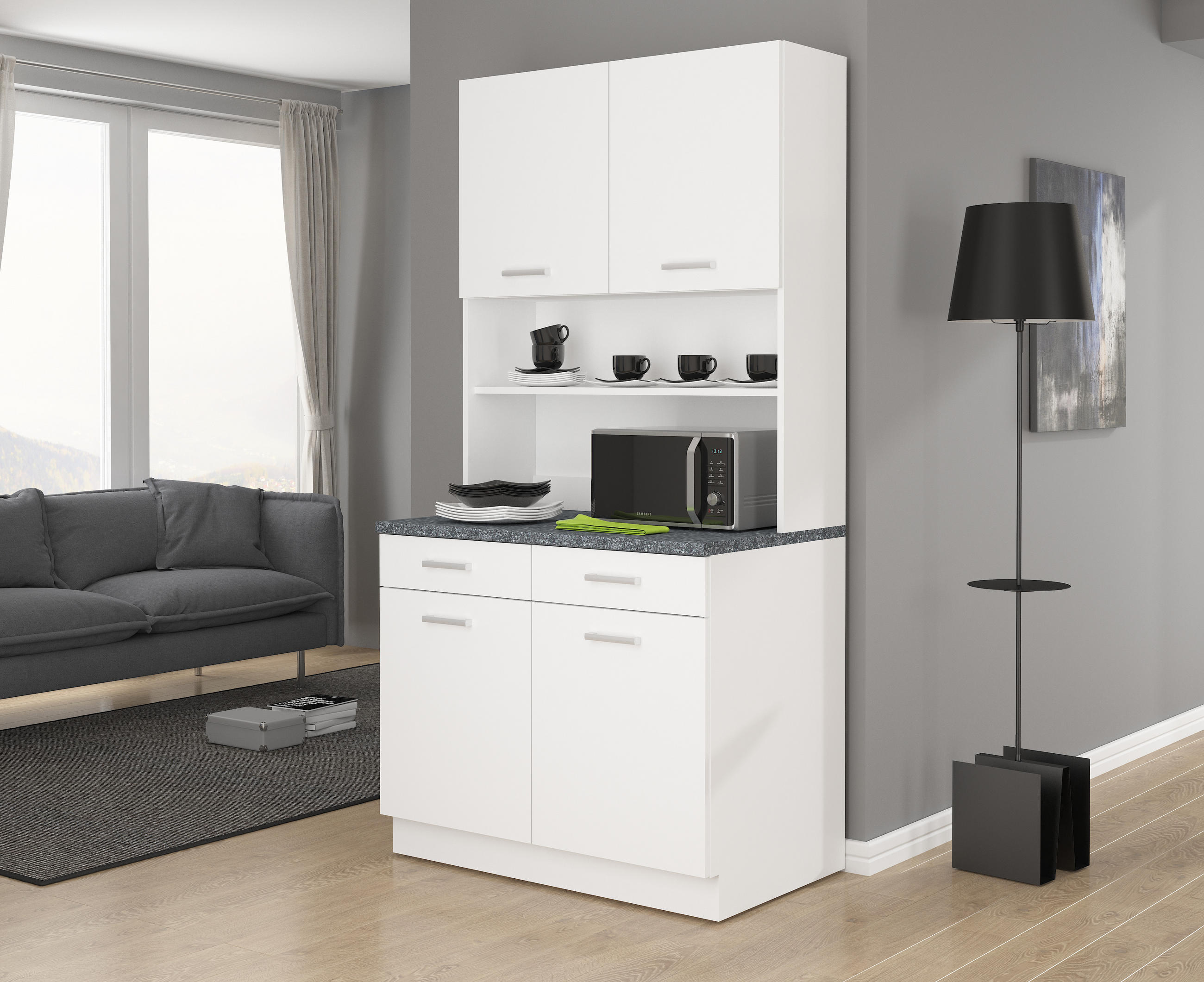 BIFE 100/200/60 cm - bijela/srebrne boje, Konvencionalno, drvni materijal/plastika (100/200/60cm)