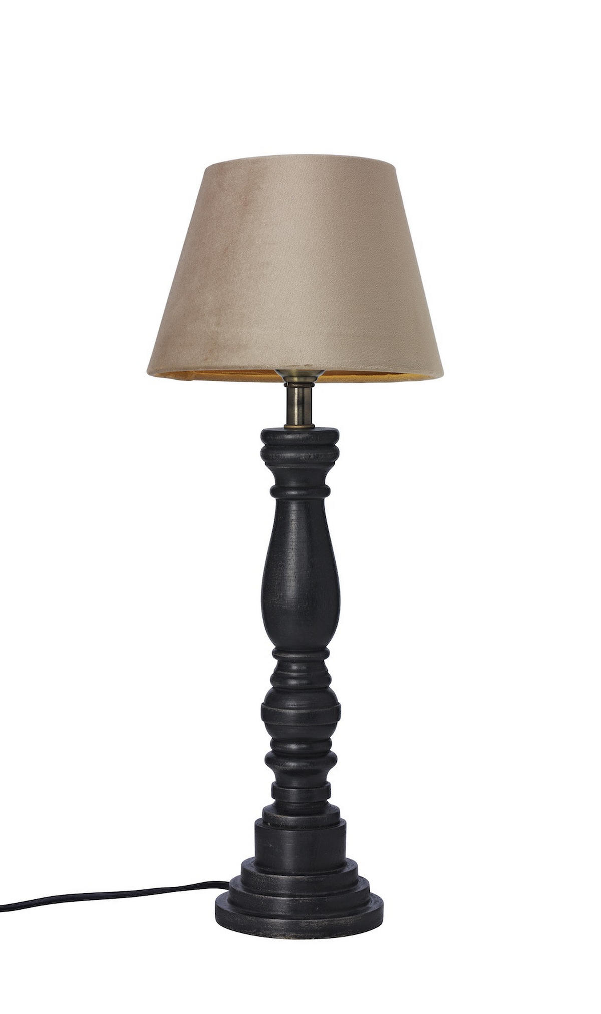 LAMPFOT   - svart, Klassisk, metall/trä (40cm) - Cottex