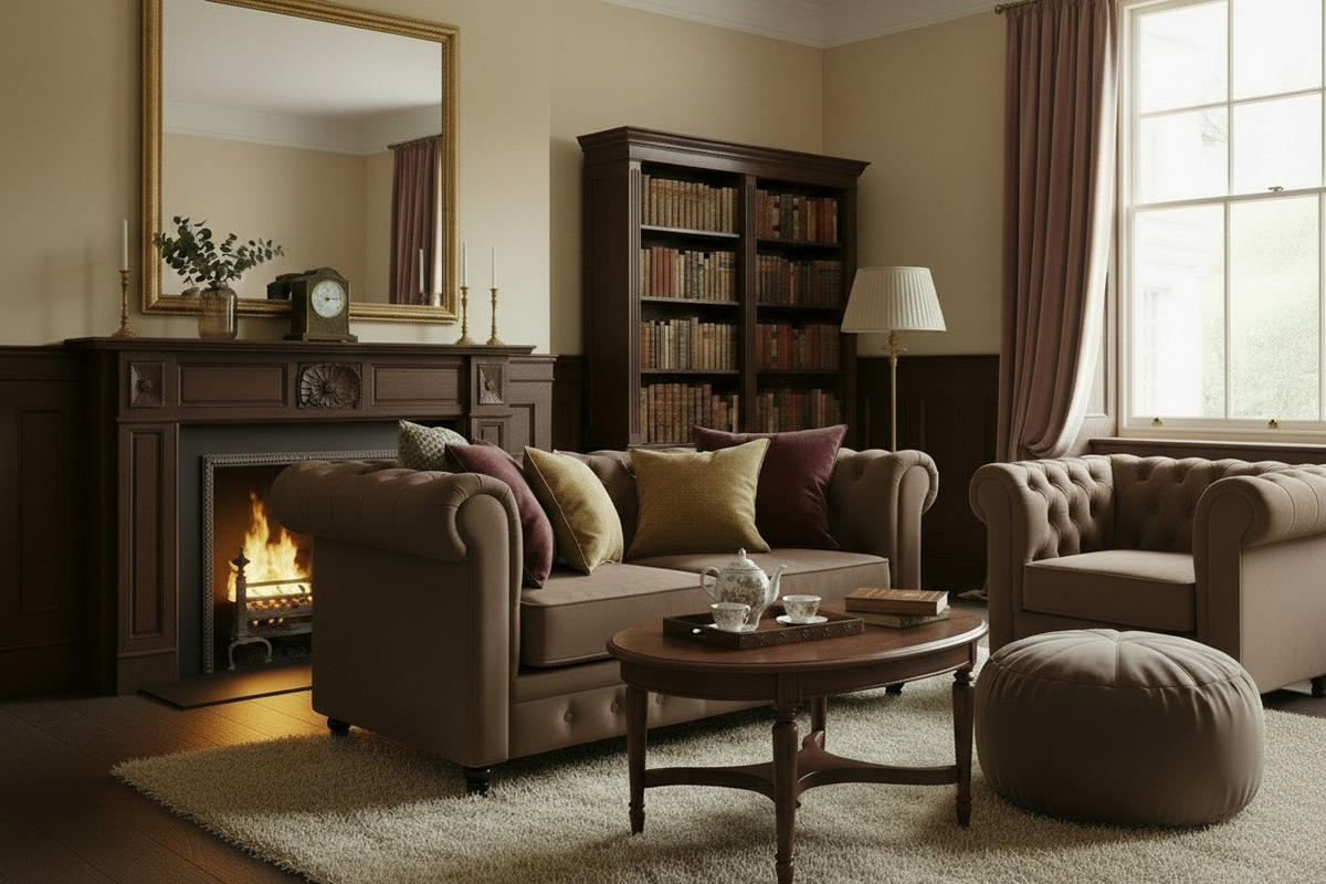 CHESTERFIELD SOFA drvo, tekstil  crna, taupe    - zelena/crna, Trend, drvo/tekstil (165/73/87cm) - Xora